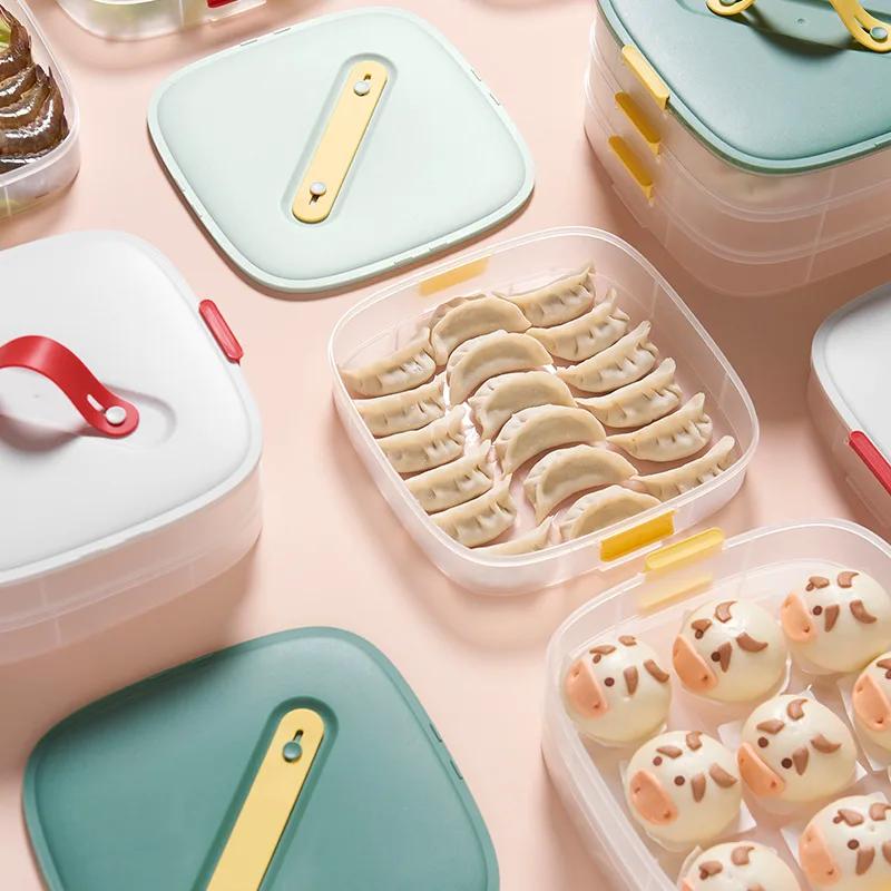 Dumpling Box Frozen Dumplings Quick Freezing Household Tray Refrigerator Frozen Wonton Box Multi-layer Fresh-keeping Storage Box