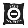 O Type Negative Logo Goth Heavy Metal Band Cushion Cover Double Side Printing Throw Pillow Case Pillowcase Home Decorative