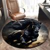 Black Horse,Fantasy Artwork Chair mat Round Rug Office carpet, Machine Washable, Non slip, Suitable for Living Rooms, Bedrooms