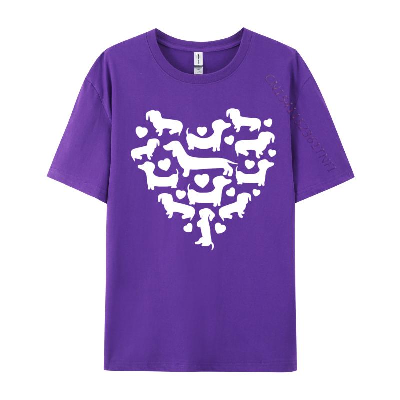 Leisure Tees Hip Hop Cotton Unisexs Top Tshirts Funny Dachshund Hearts Valentines Day Tshirt Black Shirt Graphic Tees
