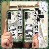 Shockproof Wrist Strap Phone Case For LG Velvet 4G/5G Silicone Soft case Durable Kickstand Cartoon Lanyard Panda Ring