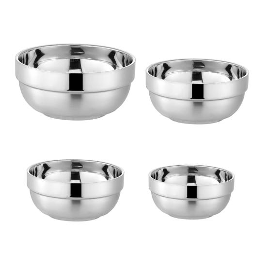 Stainless Steel Bowls Double-Wall Insulated Bowl Large Capacity Deep Mixing Bowl for Soup Cereal Salad Noodles Rice