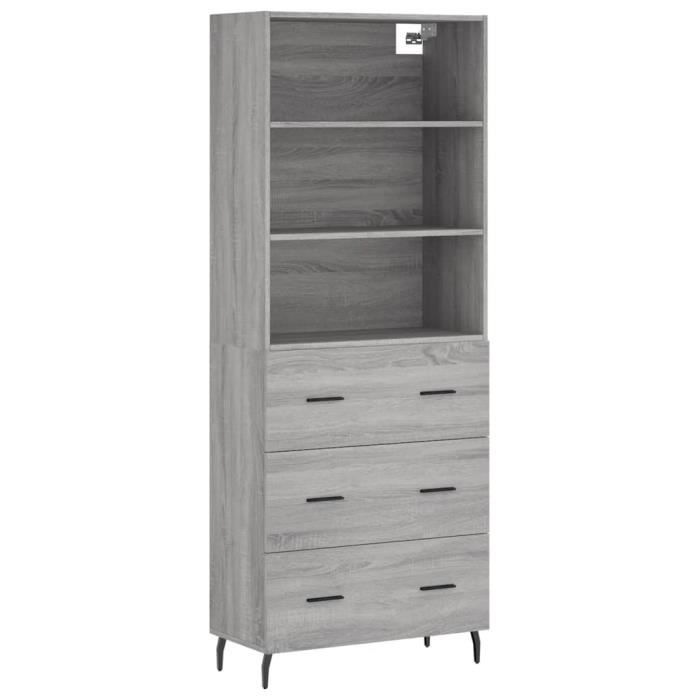 VidaXL Highboard Sonoma Grey 69.5x34x180 Cm Engineered Wood 3189403