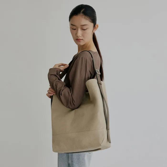 Jane Canvas Bucket Bag_BEIGE