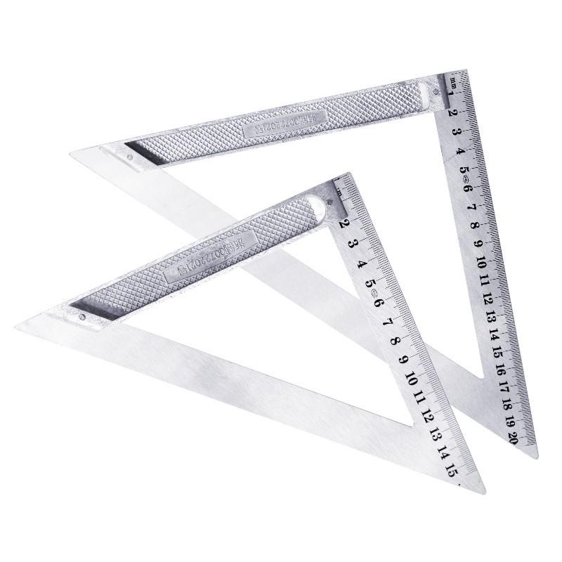 Aluminum Alloy 150x200mm Triangle Steel Angle Ruler for Woodworking