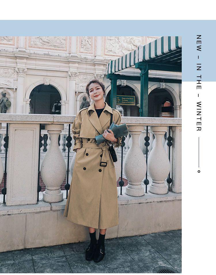 2025 Autumn/Winter Korean Style Mid-Length Petite Trench Coat for Women