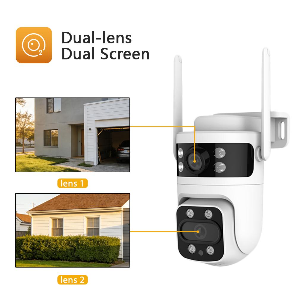 1pc Boykeep Dual-Lens Security Camera: 1080P, 355° Pan & 90° Tilt, Full-Color Night Vision