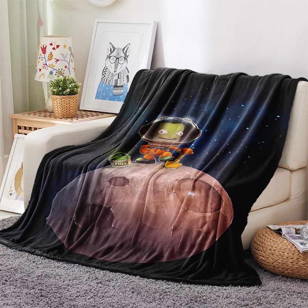 1Pc Alien Earth Print Flannel Blanket, High Quality Comfortable for All Seasons, Home Decor, Warmth and Comfort, Perfect for Christmas Gifts