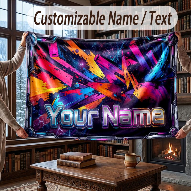 Coperta Morbida e Accogliente a Tema Magia Fantasy con Nome Personalizzato per Divano Letto Casa