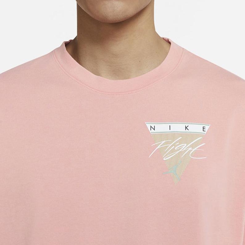 Air Jordan Flight Essentials Washed Print Round Neck Short Sleeve T-Shirt Men Tops Pink CZ8064-693