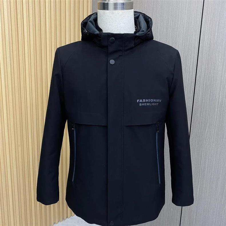 Men's Mid-Length Winter Parka with Mink Fur, Detachable Lining, and Genuine Leather Trim