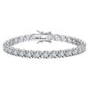 Mirror Polished Solid S925 Silver Flat Slim Tennis Bracelet VVS Micro Moissanite Dual Lock Anti-Slip Clasp