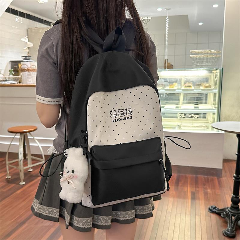 Large Capacity Backpack Color Contrast Student Schoolbag