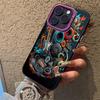 Cool Graffiti Mechanical Pattern TPU Basic Phone Case for iPhone 16 15 Pro Max 16E 14 13 12 11 XS X XR 7 8 Plus Hard Back Cover