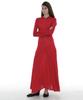 Partimento Woman Sheer Layered Hoodie Flare Dress_Red