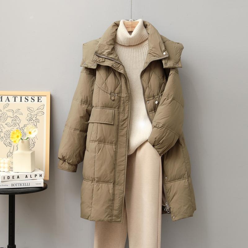Down Cotton-padded Clothes Women's Medium and Long Winter New Loose Thickened Cotton-padded Clothes Casual Women's Cotton-padded Jacket