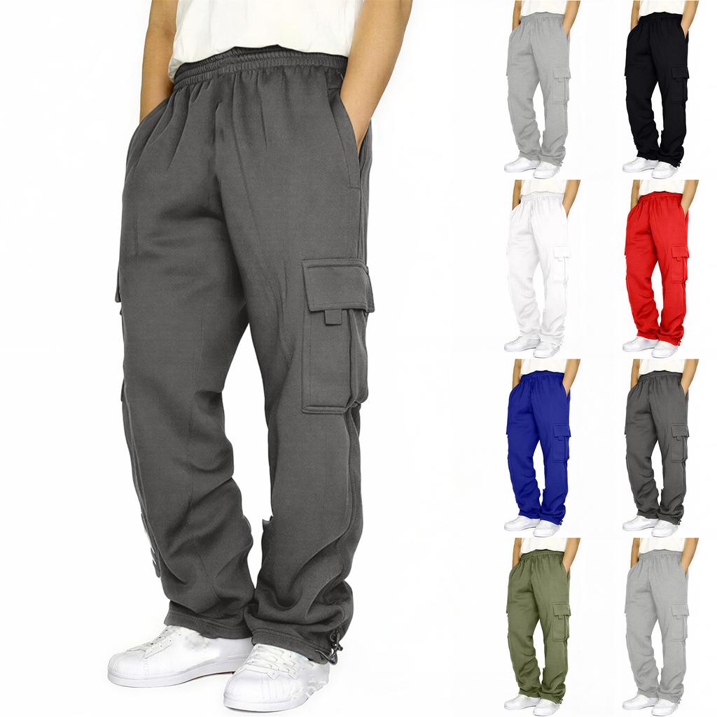 Men's Loose Fit Cargo Pants with Multiple Pockets Work Trousers for Casual Daily Wear