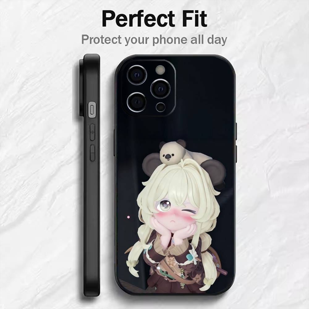 

H-Heartopia Character Wearing Print Phone Case For iPhone17,16,15,14,13,12 Plus,Max Soft Silicone Black Cover iPhone15