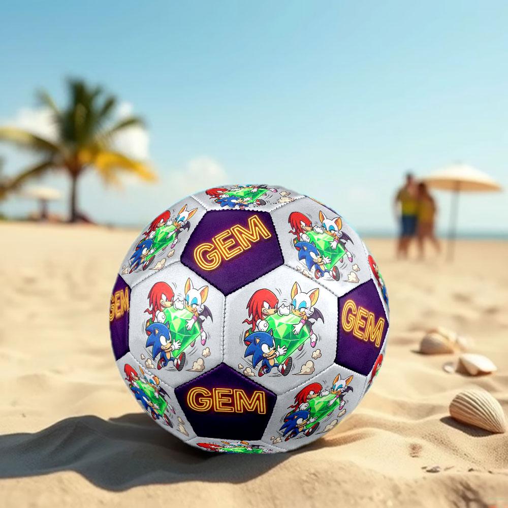 1pc Sonic the Hedgehog Soccer Ball Size 5 Indoor Soccer Ball Fashion Colorful Backyard Game - Great For Sports Fans Gift HE56