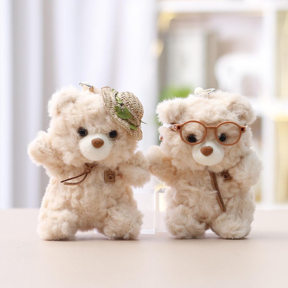 Plush Bear Keychain With Polyester Fiber For Girls Gift And Bag Decoration