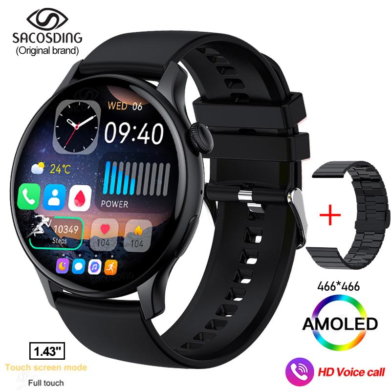 Bluetooth Call Smart Watch Men Women Custom Dials Amoled Display Clock Fitness Ip68 Waterproof Sport Smartwatch For Men