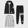 2022 Autumn/Winter Men's Casual Cardigan Two-Piece Set: Round Neck Sweatshirt & Pants