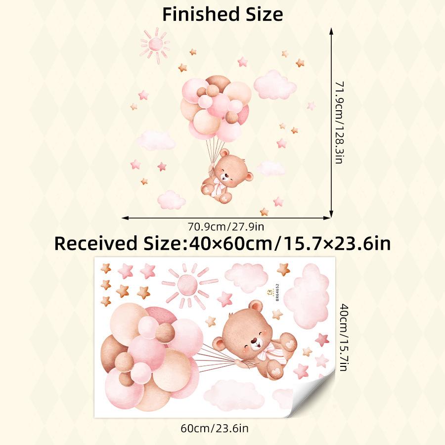 1pc Cartoon Bear Fox Heart Rainbow Animal Wall Stickers for Kids Room Children Room Removable Living Room Decoration Wall Decals