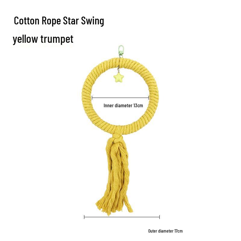 

Качели-кольцо из хлопковой веревки для попугаев: Игрушка для снятия скуки для корелл и волнистых попугайчиков, декор для птичьей клетки и товары для мелких домашних животных