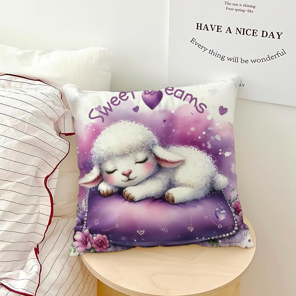 Cute Sleeping Sheep Moon Fashion Modern Comfortable Soft Hogar Pillowcase for Sofa Living Room Bed Home Decor Protective Covers
