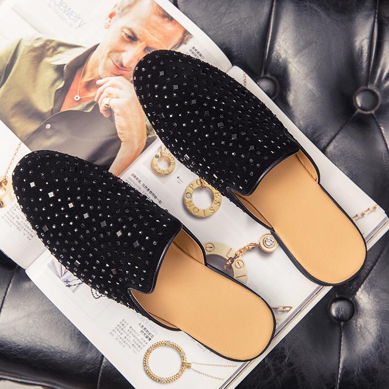 Men Sneakers Teen Personality Spikes Half-Shoes Blue Men Loafers Luxury Shoes Men's Moccasins Tenis Masculino Zapatos De Hombre