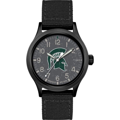 

Timex Tribute Мужские кварцевые часы College Scout 40 мм с тканевым ремешком, Мичиган Стэйт Спартанс