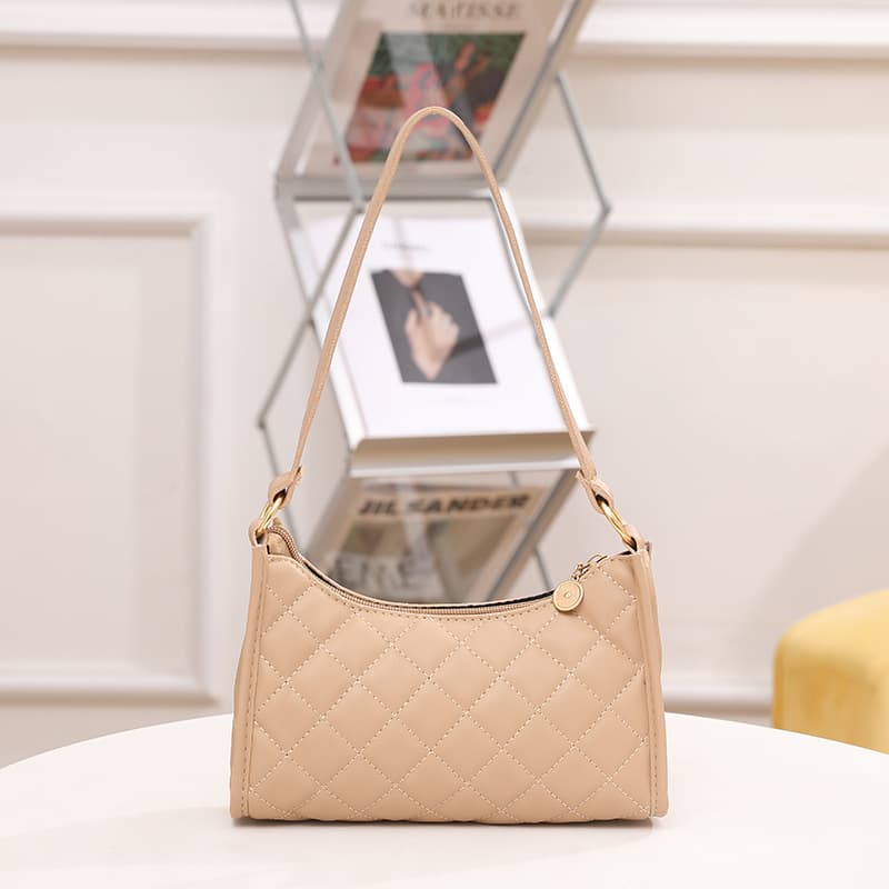 Women's Diamond Lattice Baguette Bag One-shoulder Crossbody Underarm Bag