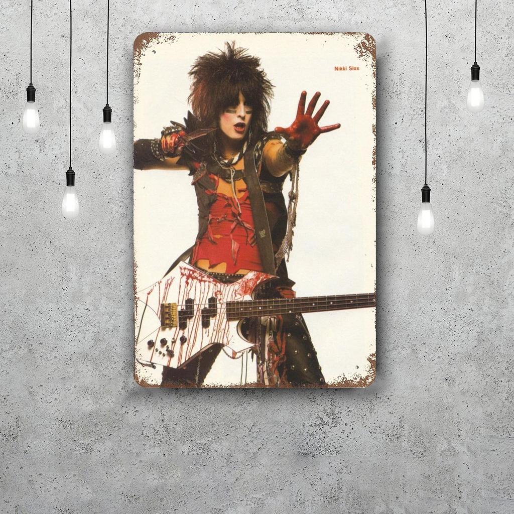 Nikki Sixx Vintage Tin Sign Home Decor Wall Decor Art Wall Mural Room Decoration Decor Retro Metal Sign Plate Bar Posters