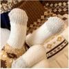 Soft Winter Knitted Gloves Fair Island Style Women Cycling Mittens Printed Wool Gloves  Girls