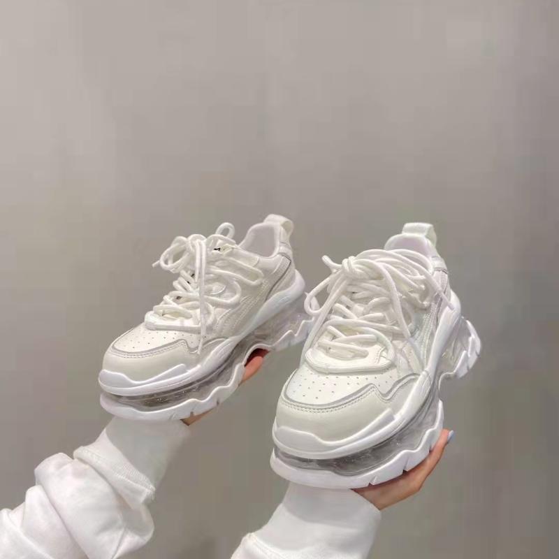 

Shoes Women Sneakers Fashion Sole Design Light Color Summer Chunky Luxury Casual Sports Lace-Up Basic Walking Shoes 35