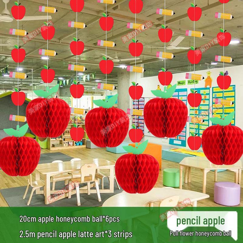 Spring Tropical Fruit Party Ceiling Decorations: Pineapple, Strawberry, Apple, and Grape Honeycomb Balls