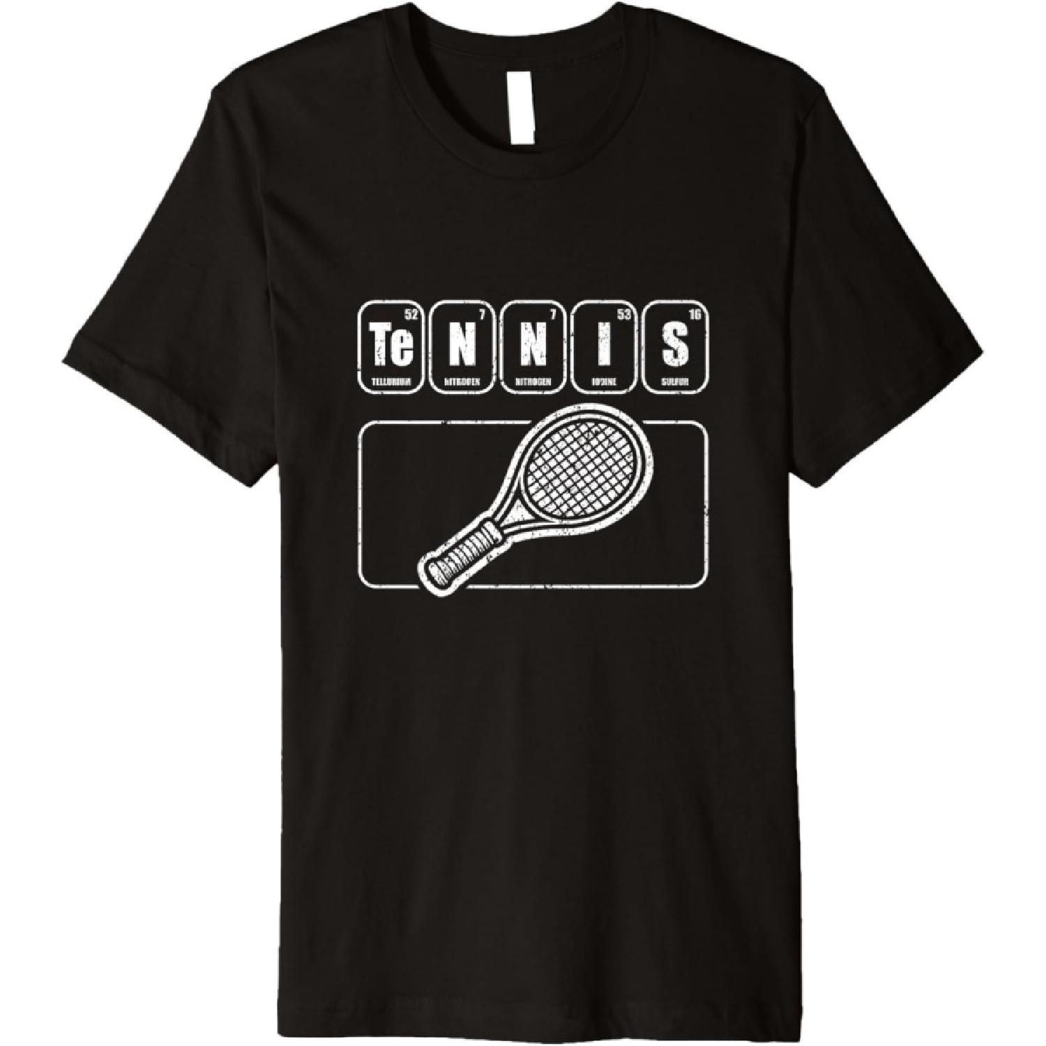 Funny Tennis Lover Periodic Elements Tennis Player Premium T-Shirt(1) S