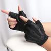 Men Cycling Gloves Outdoor Sports Fingerless Motorcycle Gloves High Elastic Non-slip Bike Glove Black Riding Work Mitten Guantes
