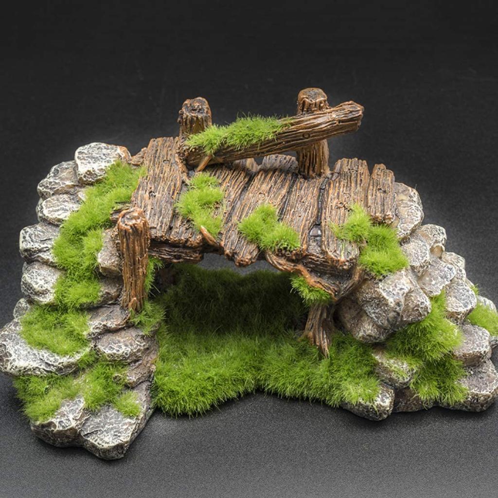 Fish Tank Decoration Moss Rockery Stone Plants Wood Ruins Landscaping Turtle Tank Decoration Fish Shrimp Shelter
