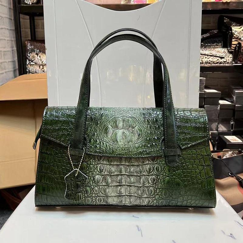 Bag Women'S Bag Crocodile Pattern Square Bag One Shoulder Crossbody Large Capacity Handbag