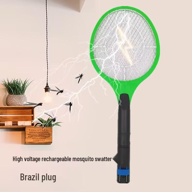 Wiederaufladbarer elektrischer Mückenklatscher mit Brasilien-Stecker - Haushalts-Mückenvernichter und -Abwehrer