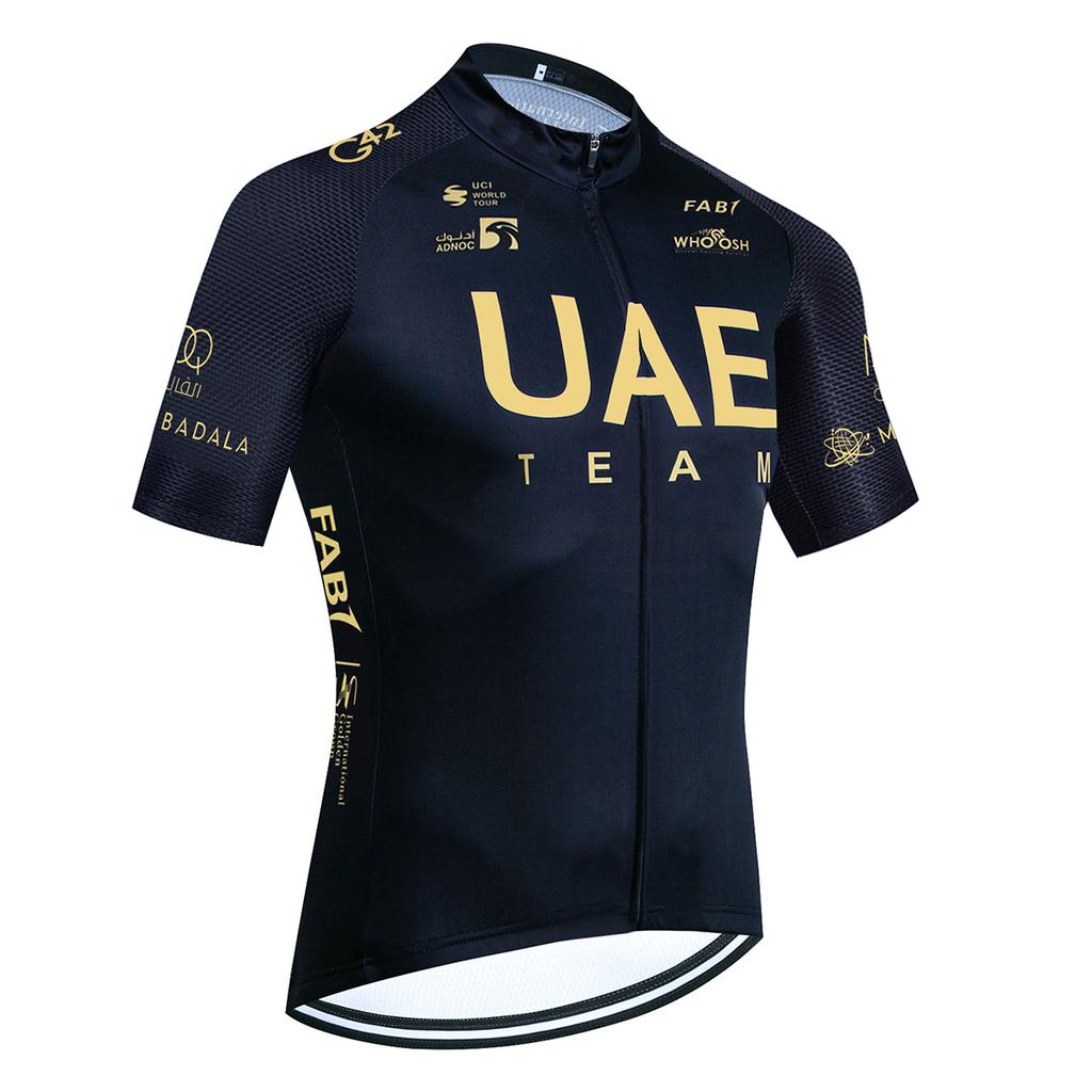 2025 Black Gold Cycling Jersey UAE TEAM Bike Jersey Shorts Set Ropa Ciclismo Men Women Summer Pro Bicycle Maillot Clothing