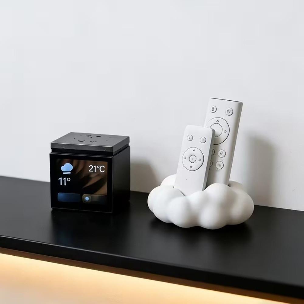 Cute 3D Cloud-Shaped Remote Control Holder 2 Grids Plastic Remote Rack Eco-Friendly Save Space Desktop Storage Box Desktop Use