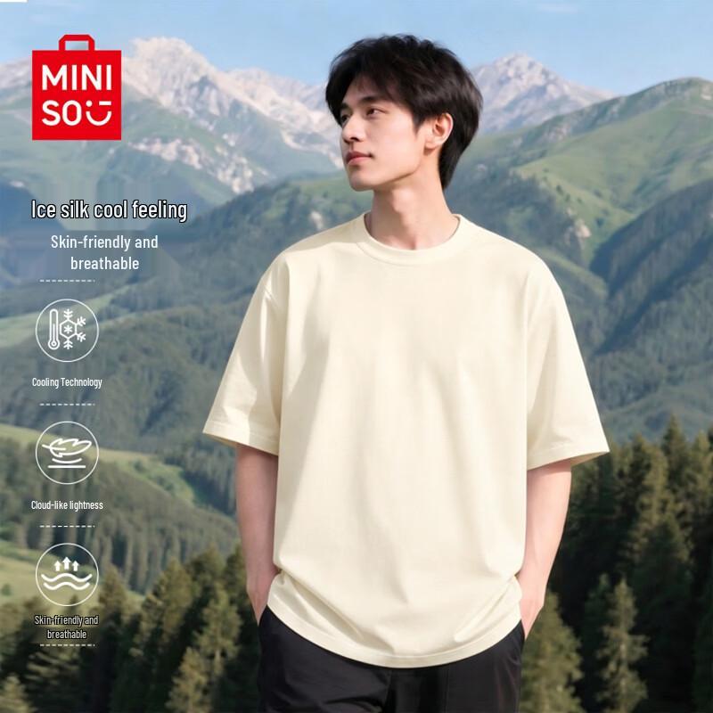 

MINISO Men s Ice Silk Cooling Short Sleeve T-Shirt XL