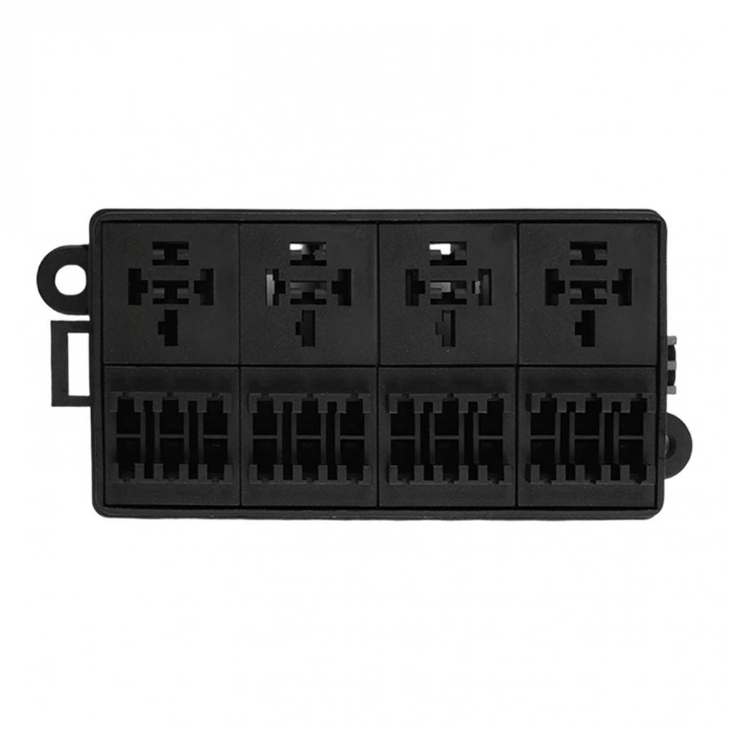 Relé de 12 Vias Para Carro 12V40A Preto Com Terminal de Fusível