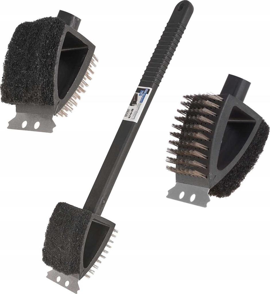 3-In-1 Wire Brush With Scraper And Sponge For Cleaning The Grill