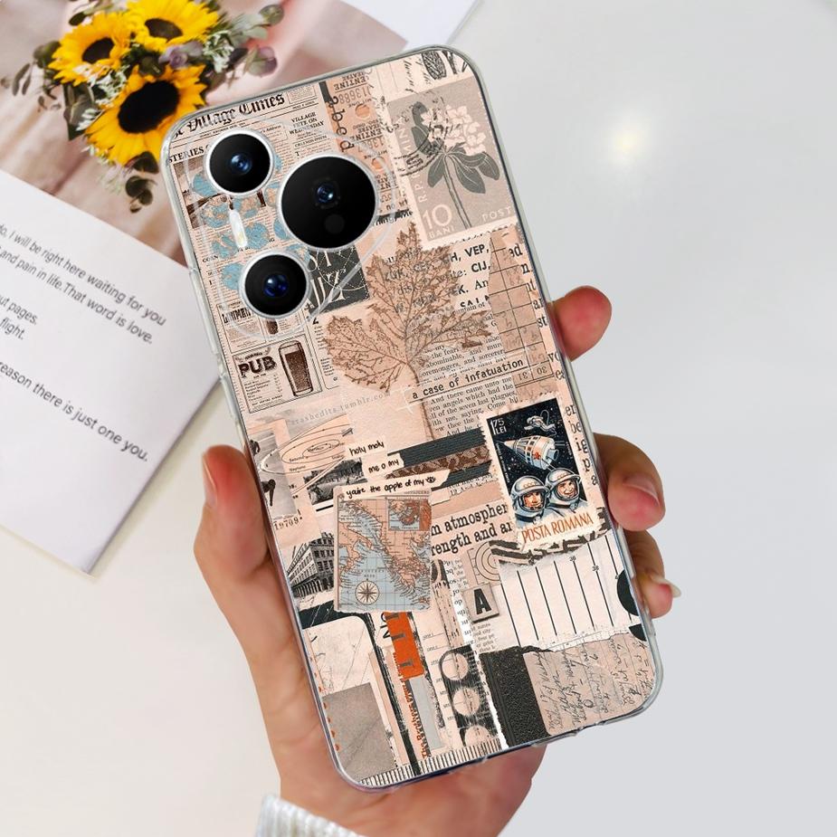 For Huawei Pura 70 Pro Plus Case Stylish Painted Cover Clear Silicone Phone Cases For Huawei Pura 70 Pro Pura70 Pro+ Soft Fundas
