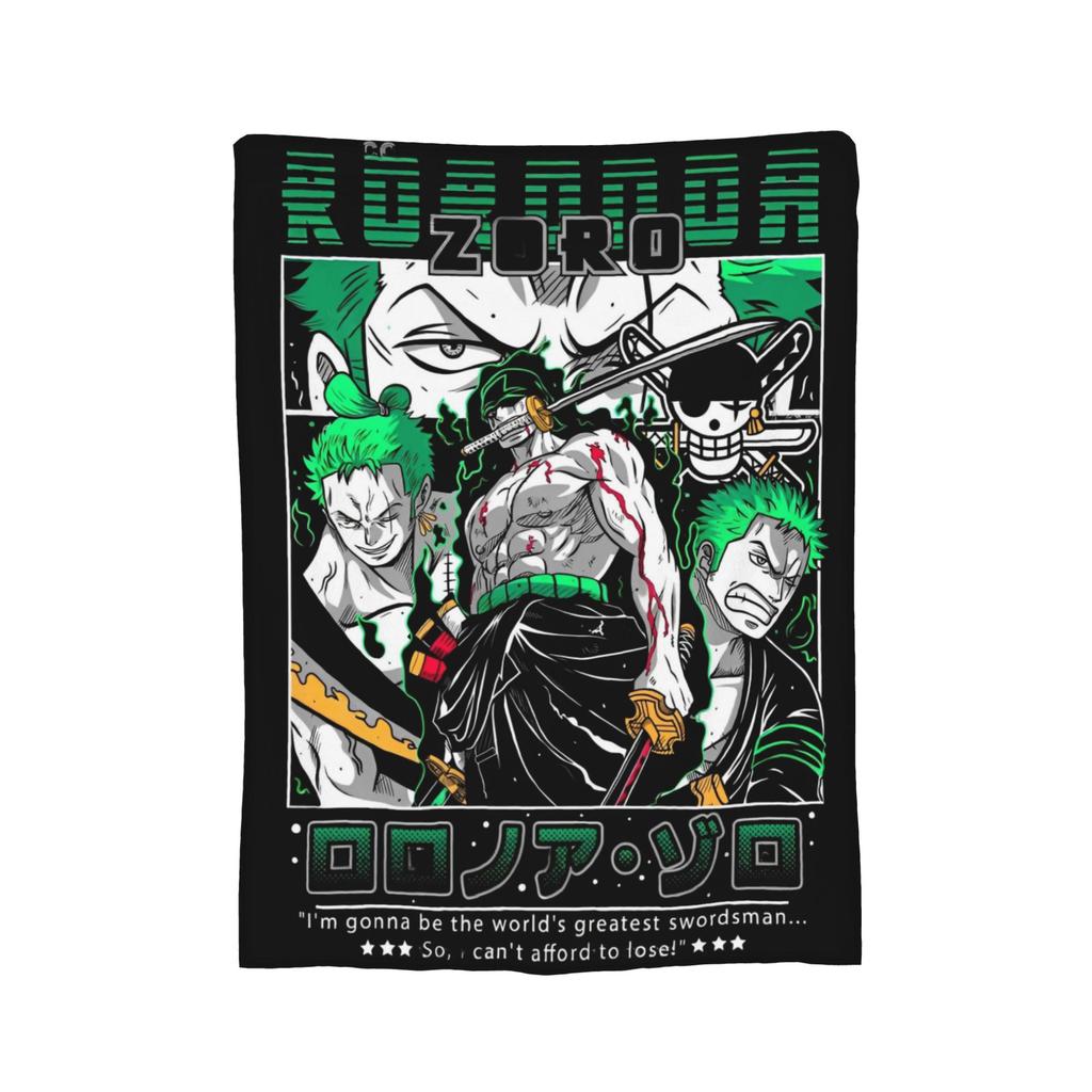 Luffy Anime Manga Coral Fleece Plush Throw Blanket Zoro Blanket for Home Couch Super Warm Bedding Throws,
