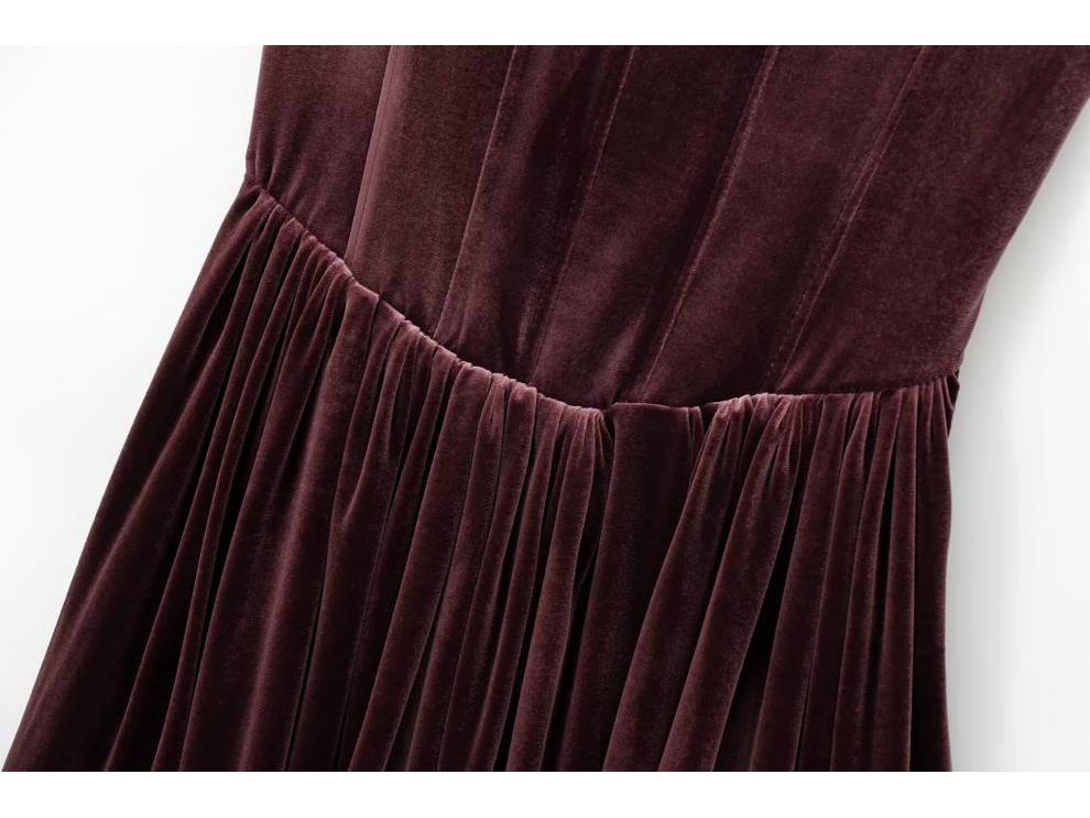 European & American Style Women's Velvet Bodycon Bustier Dress - Fashionable and Versatile Hot Seller