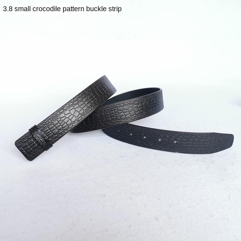 Men's Top Layer Cowhide Belt 3.8 Small Pattern Plate Buckle Strip Tree Cake Leather Top Layer Cowhide Belt Strip